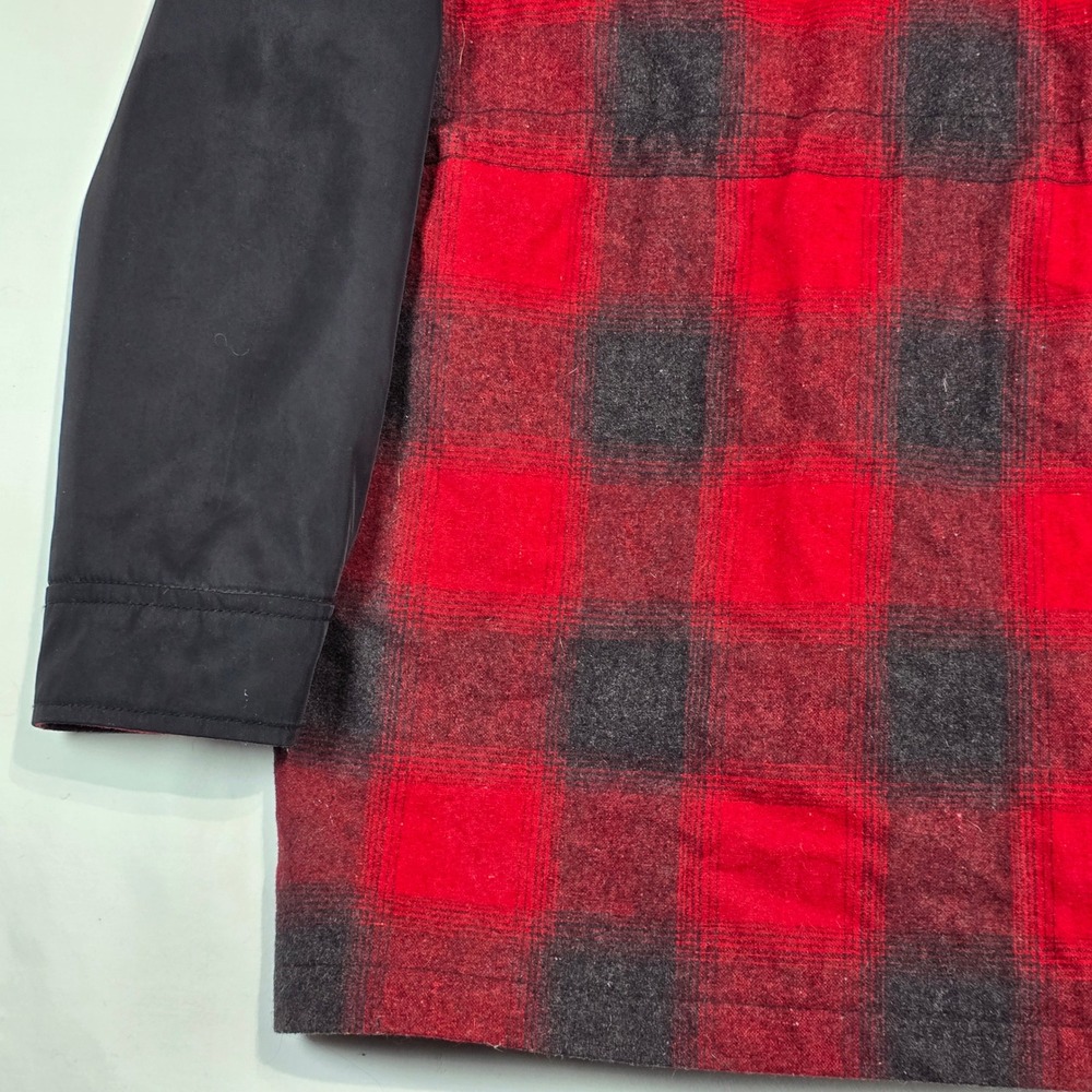 Pendleton Womens Red Black Buffalo Plaid Wool Blend Hooded Parka Jacket‎ Large - Picture 14 of 16